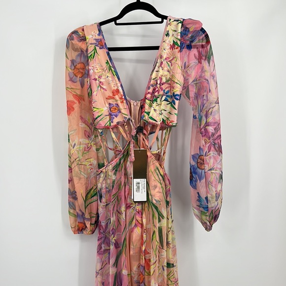 PatBO IRIS LONG SLEEVE PLUNGE DRESS - Picture 6 of 11